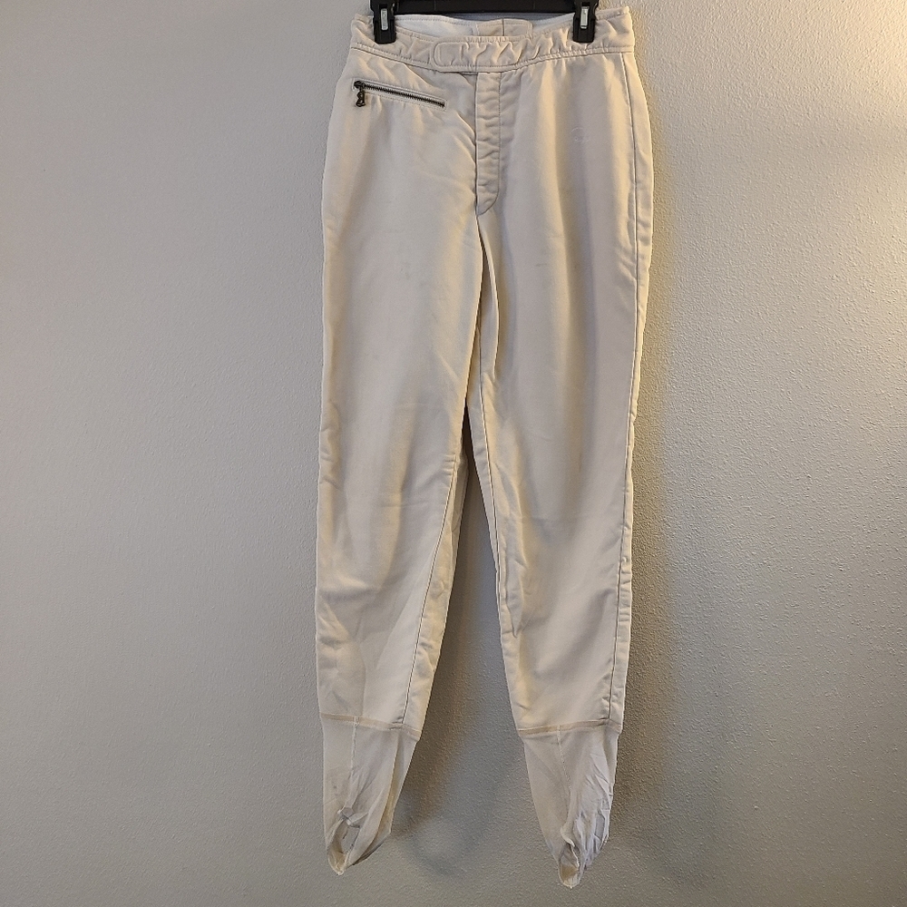 Bogner Cream Stirrup Wool Blend Snowpants